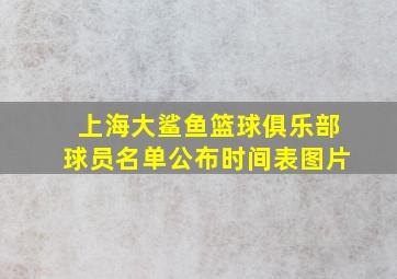 上海大鲨鱼篮球俱乐部球员名单公布时间表图片