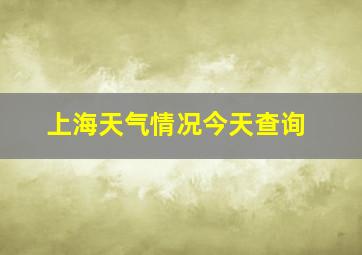 上海天气情况今天查询