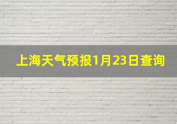 上海天气预报1月23日查询