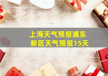 上海天气预报浦东新区天气预报15天