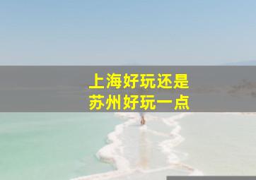 上海好玩还是苏州好玩一点