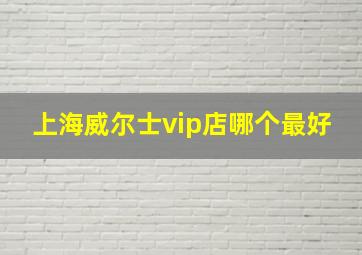 上海威尔士vip店哪个最好