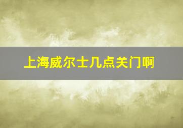 上海威尔士几点关门啊