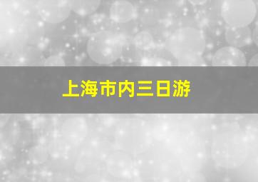 上海市内三日游