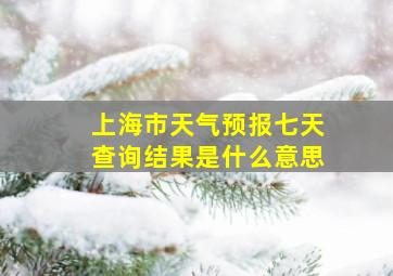 上海市天气预报七天查询结果是什么意思