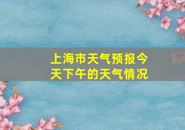 上海市天气预报今天下午的天气情况