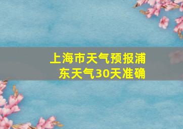 上海市天气预报浦东天气30天准确