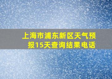 上海市浦东新区天气预报15天查询结果电话