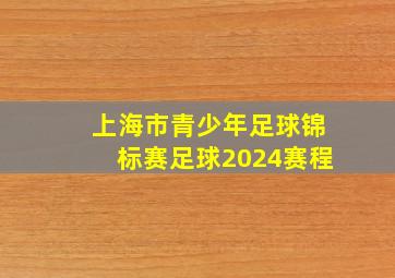 上海市青少年足球锦标赛足球2024赛程