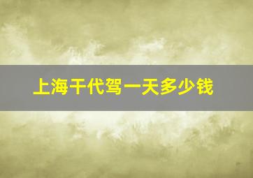 上海干代驾一天多少钱