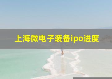 上海微电子装备ipo进度