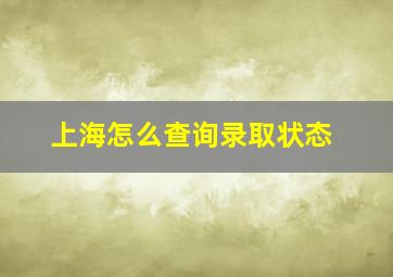 上海怎么查询录取状态