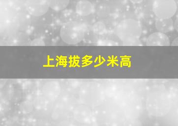 上海拔多少米高