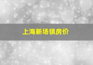 上海新场镇房价