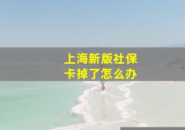 上海新版社保卡掉了怎么办