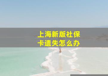 上海新版社保卡遗失怎么办