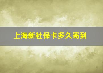 上海新社保卡多久寄到