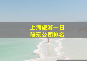 上海旅游一日陪玩公司排名