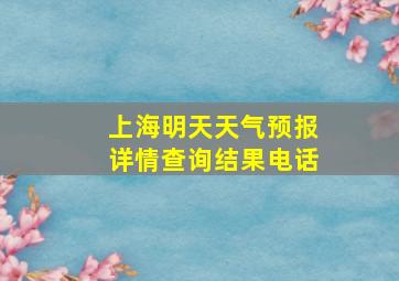 上海明天天气预报详情查询结果电话