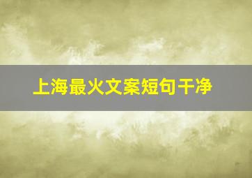 上海最火文案短句干净