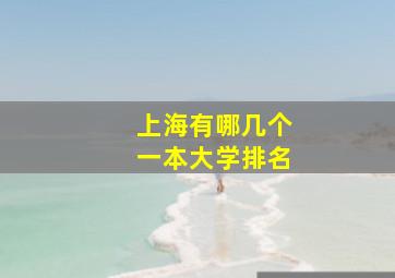 上海有哪几个一本大学排名