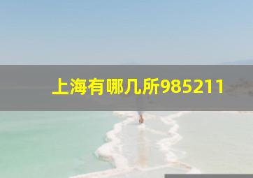 上海有哪几所985211