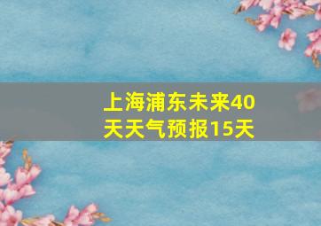 上海浦东未来40天天气预报15天