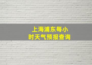 上海浦东每小时天气预报查询