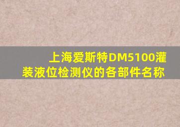 上海爱斯特DM5100灌装液位检测仪的各部件名称