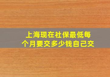 上海现在社保最低每个月要交多少钱自己交