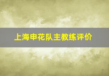 上海申花队主教练评价