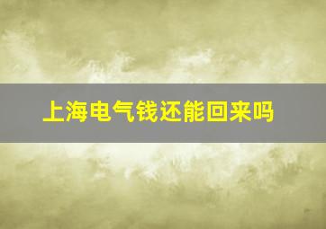 上海电气钱还能回来吗