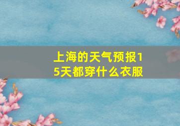 上海的天气预报15天都穿什么衣服