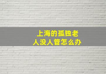 上海的孤独老人没人管怎么办