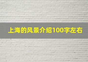 上海的风景介绍100字左右