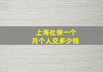 上海社保一个月个人交多少钱