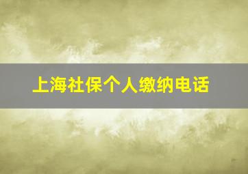 上海社保个人缴纳电话