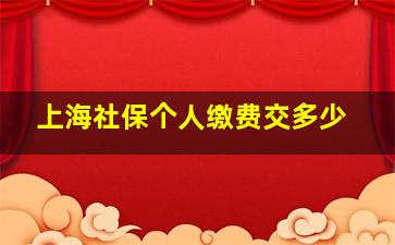 上海社保个人缴费交多少