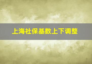 上海社保基数上下调整