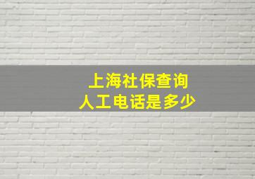 上海社保查询人工电话是多少