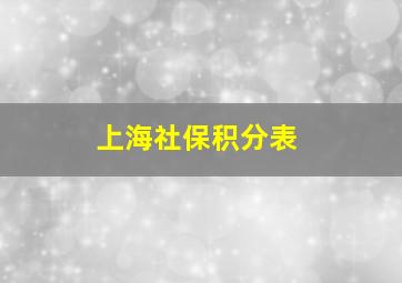 上海社保积分表