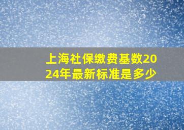 上海社保缴费基数2024年最新标准是多少