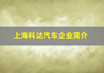 上海科达汽车企业简介