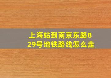 上海站到南京东路829号地铁路线怎么走