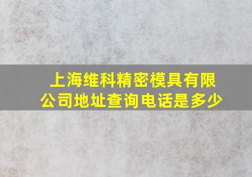 上海维科精密模具有限公司地址查询电话是多少