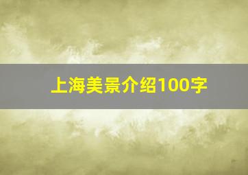 上海美景介绍100字