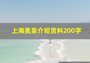 上海美景介绍资料200字