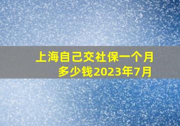 上海自己交社保一个月多少钱2023年7月