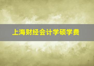 上海财经会计学硕学费