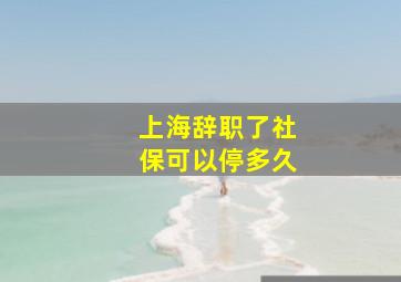 上海辞职了社保可以停多久